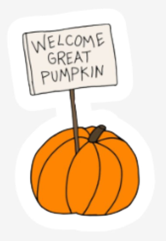 Welcome great pumpkin Charlie Brown Sticker